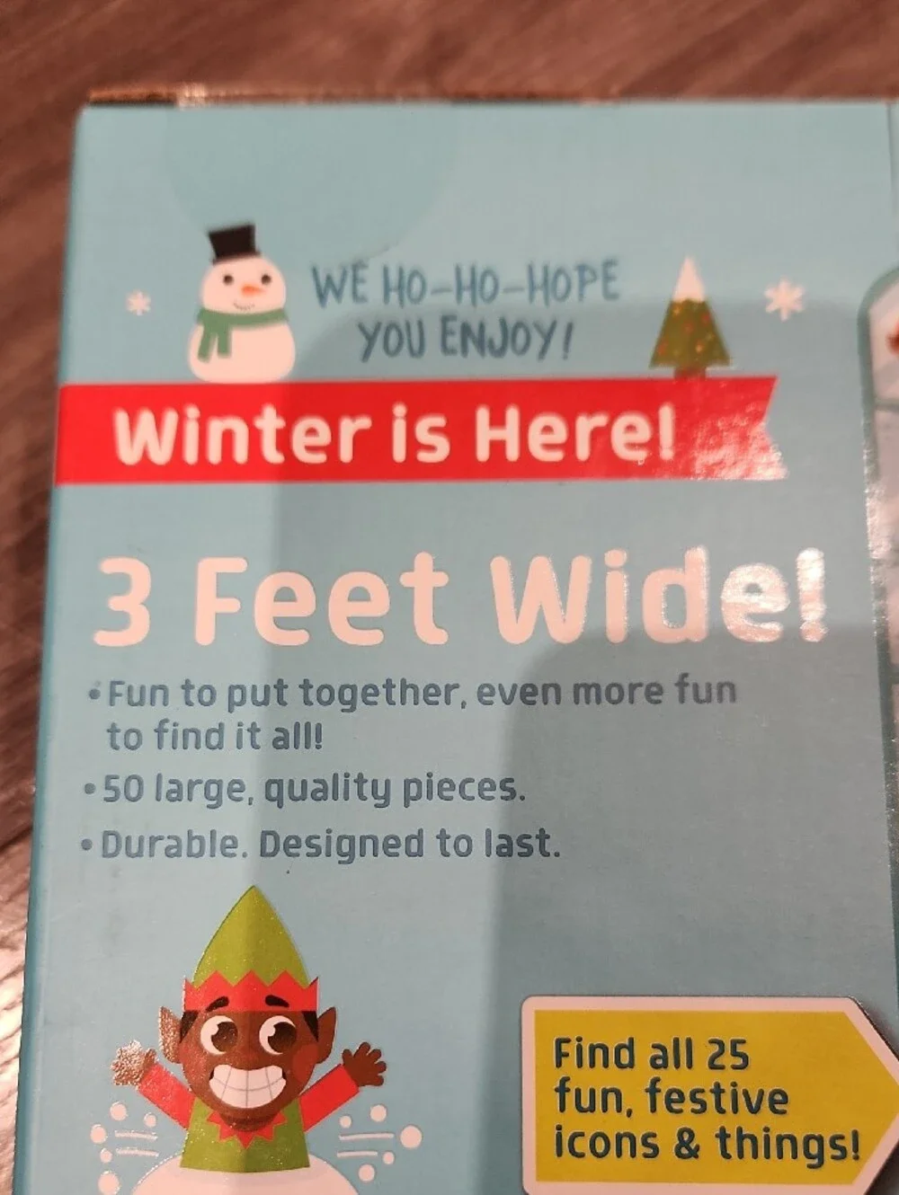 NWT Chuckle & Roar Blue Seek & Find Floor Puzzle - Holiday Scene (50 Pieces)